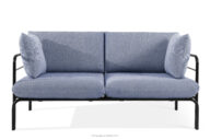 Loftowa sofa ogrodowa 2 na metalowych nogach antracytowy/granatowy/biały