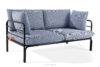 RAMBE Loftowa sofa ogrodowa 2 na metalowych nogach antracytowy/granatowy/biały antracytowy/granatowy/biały - zdjęcie 3