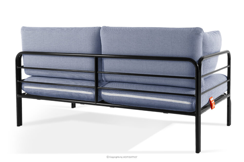 RAMBE Loftowa sofa ogrodowa 2 na metalowych nogach antracytowy/granatowy/biały antracytowy/granatowy/biały - zdjęcie 3