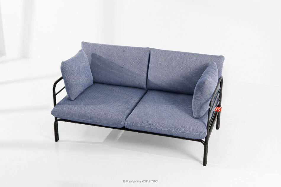 RAMBE Loftowa sofa ogrodowa 2 na metalowych nogach antracytowy/granatowy/biały antracytowy/granatowy/biały - zdjęcie 1