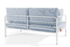 RAMBE Loftowa sofa ogrodowa 2 na metalowych nogach biały/błękitny/biały biały/błękitny/biały - zdjęcie 4