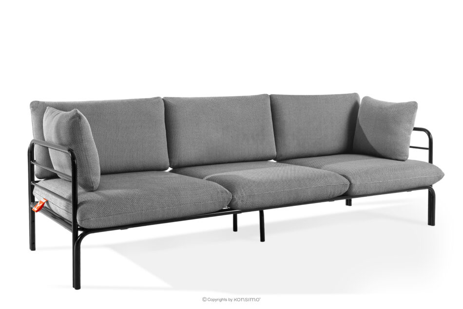 RAMBE Loftowa sofa ogrodowa 3 na metalowych nogach antracytowy/czarny/biały antracytowy/czarny/biały - zdjęcie 2