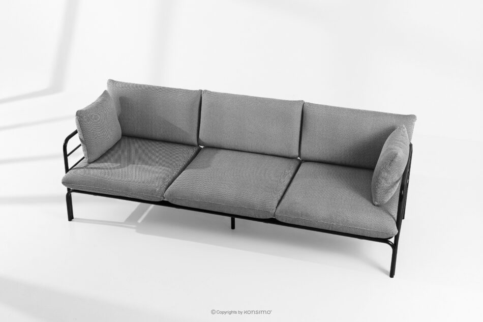 RAMBE Loftowa sofa ogrodowa 3 na metalowych nogach antracytowy/czarny/biały antracytowy/czarny/biały - zdjęcie 1