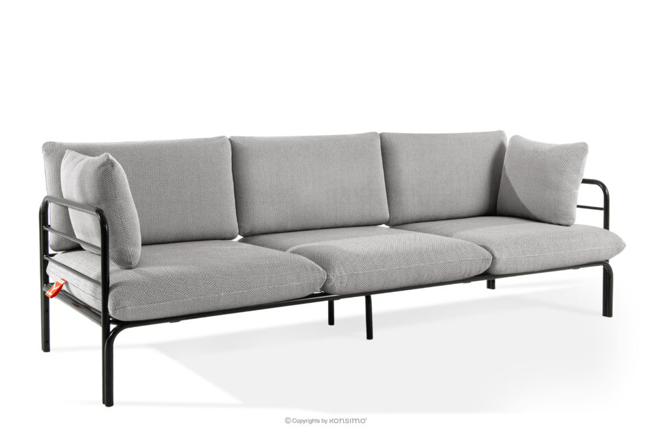RAMBE Loftowa sofa ogrodowa 3 na metalowych nogach antracytowy/ciemny szary/biały antracytowy/ciemny szary/biały - zdjęcie 2