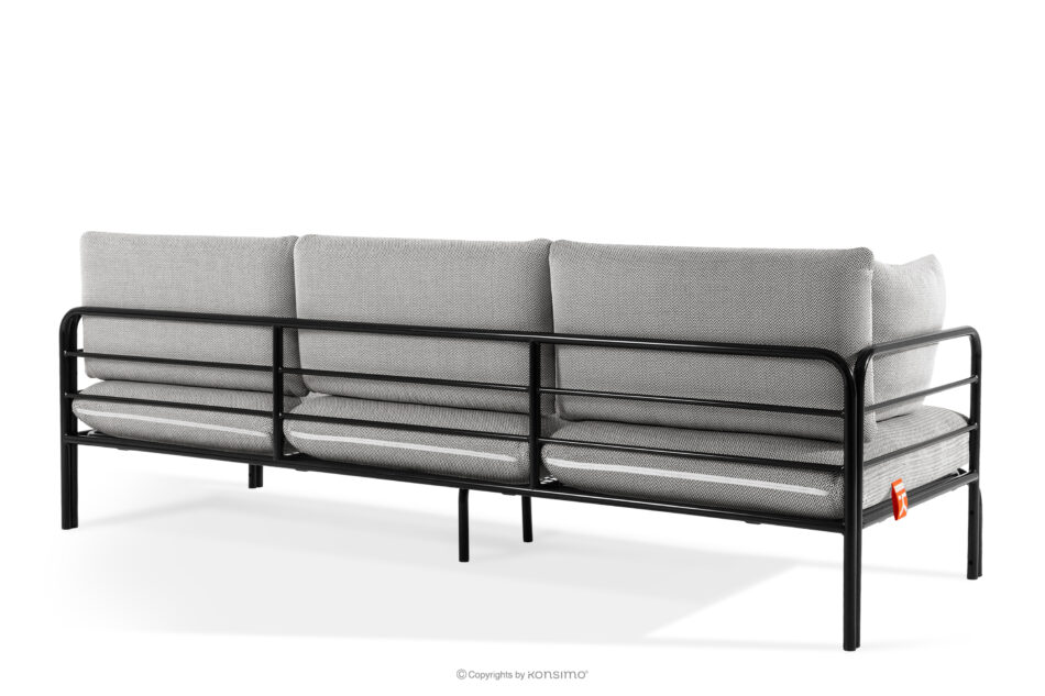 RAMBE Loftowa sofa ogrodowa 3 na metalowych nogach antracytowy/ciemny szary/biały antracytowy/ciemny szary/biały - zdjęcie 3