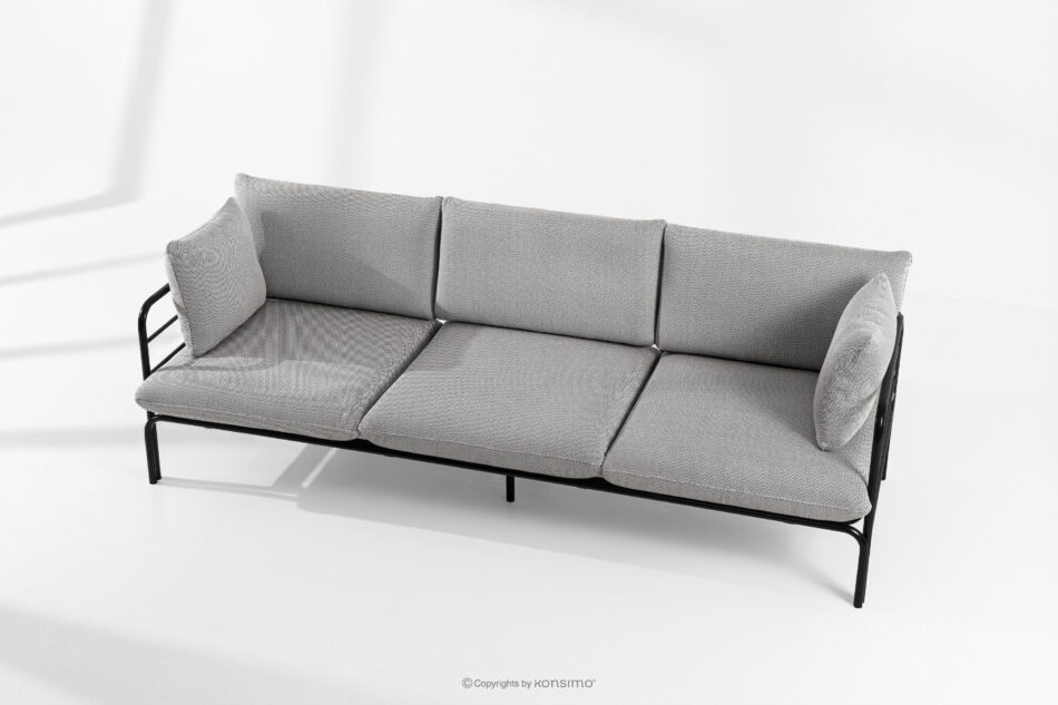 RAMBE Loftowa sofa ogrodowa 3 na metalowych nogach antracytowy/ciemny szary/biały antracytowy/ciemny szary/biały - zdjęcie 1