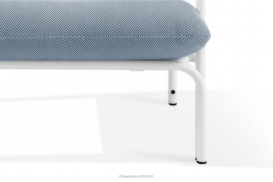 RAMBE Loftowa sofa ogrodowa 3 na metalowych nogach biały/morski/biały biały/morski/biały - zdjęcie 9