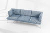 RAMBE Loftowa sofa ogrodowa 3 na metalowych nogach biały/morski/biały biały/morski/biały - zdjęcie 2