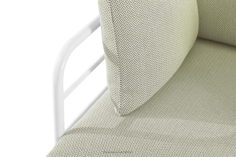 RAMBE Loftowa sofa ogrodowa 3 na metalowych nogach biały/jasny zielony/biały biały/jasny zielony/biały - zdjęcie 6