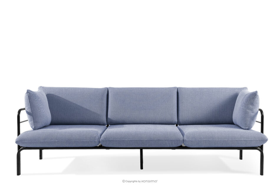 RAMBE Loftowa sofa ogrodowa 3 na metalowych nogach antracytowy/granatowy/biały antracytowy/granatowy/biały - zdjęcie 0