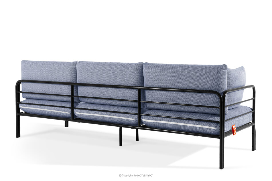 RAMBE Loftowa sofa ogrodowa 3 na metalowych nogach antracytowy/granatowy/biały antracytowy/granatowy/biały - zdjęcie 3