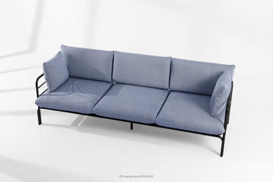 RAMBE Loftowa sofa ogrodowa 3 na metalowych nogach antracytowy/granatowy/biały antracytowy/granatowy/biały - zdjęcie 1