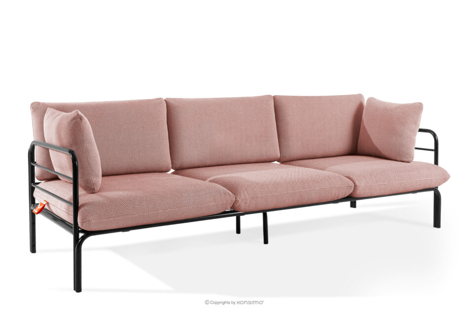 RAMBE Loftowa sofa ogrodowa 3 na metalowych nogach antracytowy/czerwony/biały antracytowy/czerwony/biały - zdjęcie 2