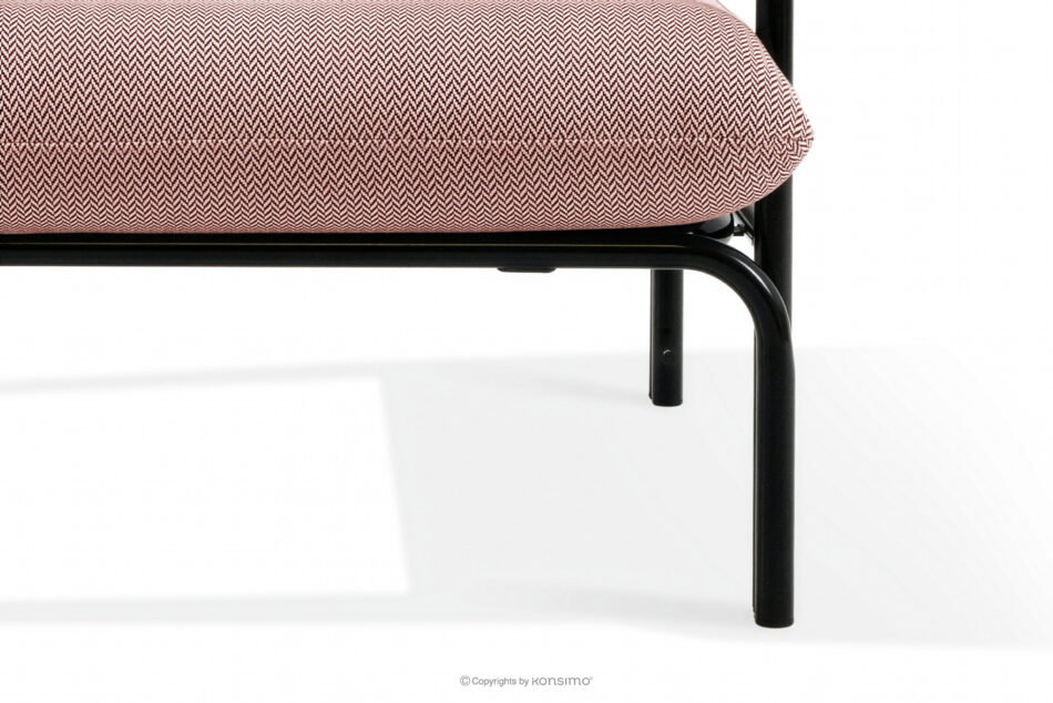 RAMBE Loftowa sofa ogrodowa 3 na metalowych nogach antracytowy/czerwony/biały antracytowy/czerwony/biały - zdjęcie 9