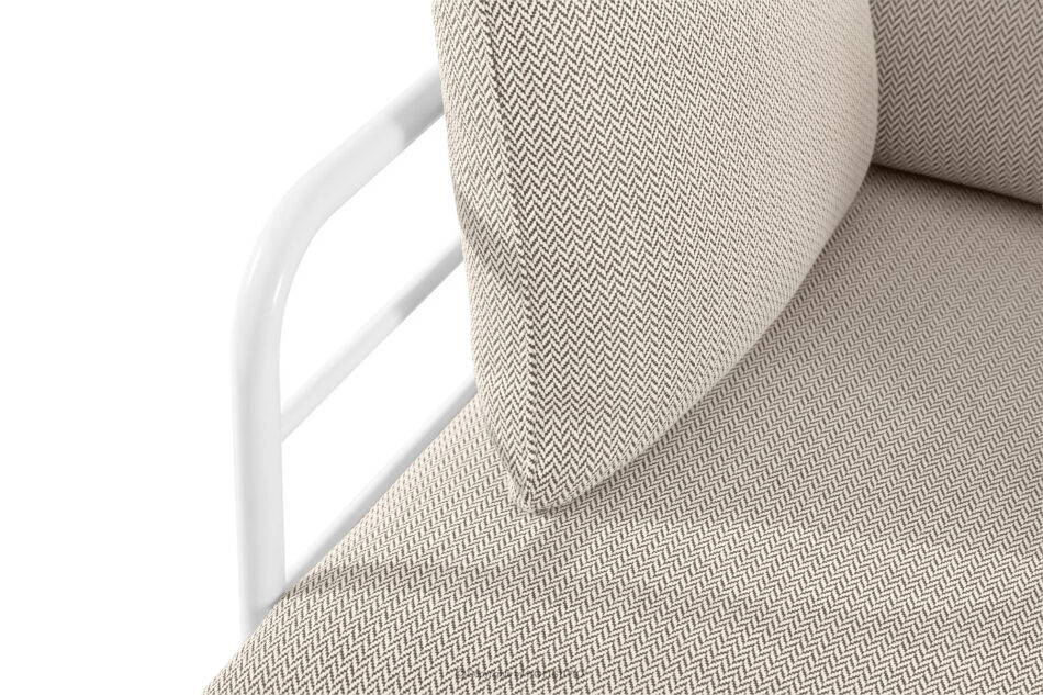 RAMBE Loftowa sofa ogrodowa 3 na metalowych nogach biały/beżowy/biały biały/beżowy/biały - zdjęcie 6