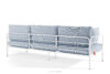 RAMBE Loftowa sofa ogrodowa 3 na metalowych nogach biały/błękitny/biały biały/błękitny/biały - zdjęcie 4