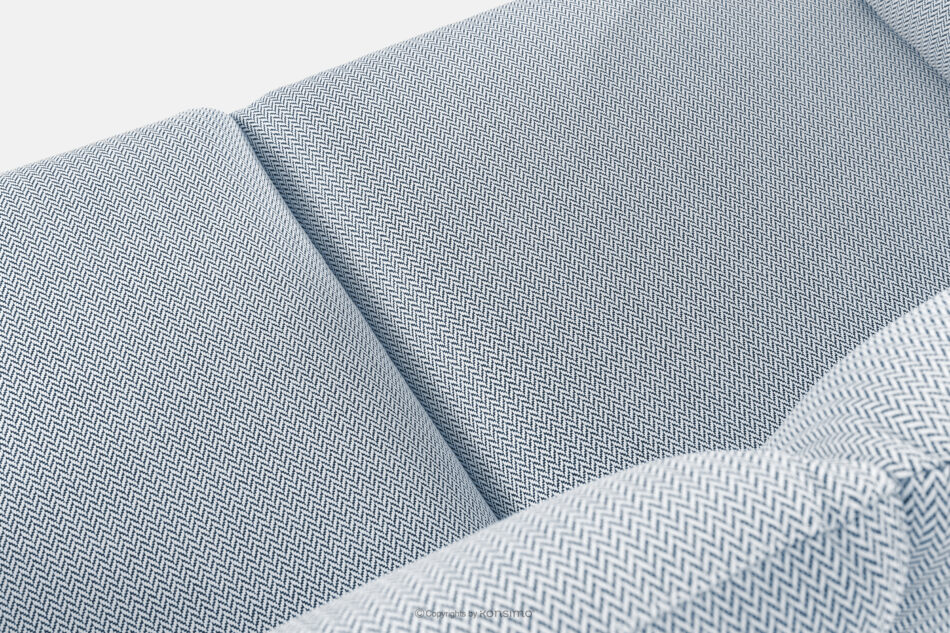 RAMBE Loftowa sofa ogrodowa 3 na metalowych nogach biały/błękitny/biały biały/błękitny/biały - zdjęcie 5