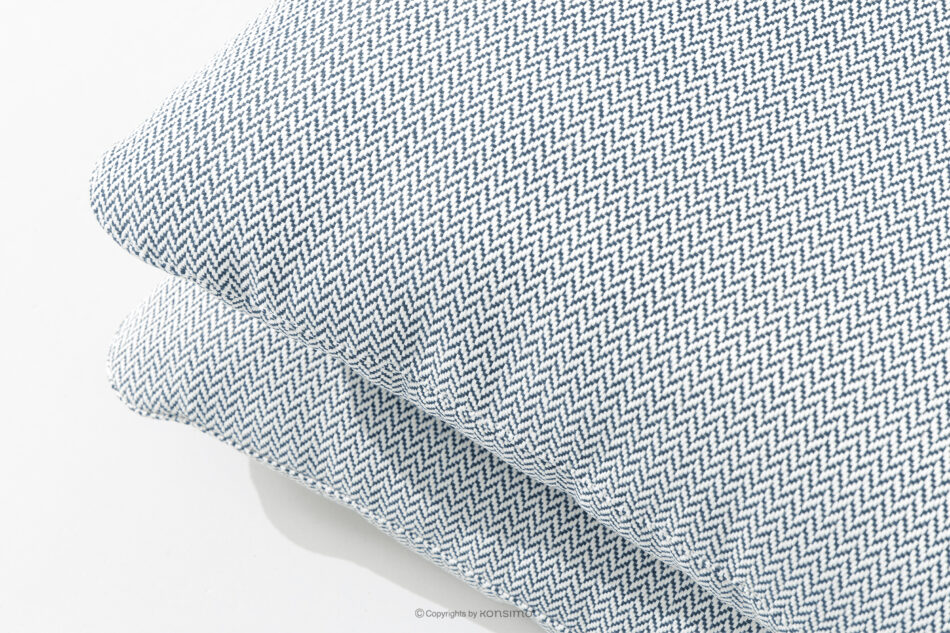 RAMBE Loftowa sofa ogrodowa 3 na metalowych nogach biały/błękitny/biały biały/błękitny/biały - zdjęcie 7