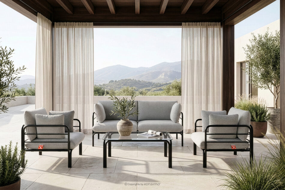 RAMBE Poduszka ogrodowa ciemny szary/biały ciemny szary/biały - zdjęcie 1