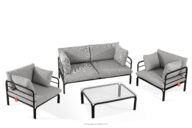 Zestaw mebli ogrodowych 2x fotel, sofa dwuosobowa, stolik antracytowy/ciemny szary/biały