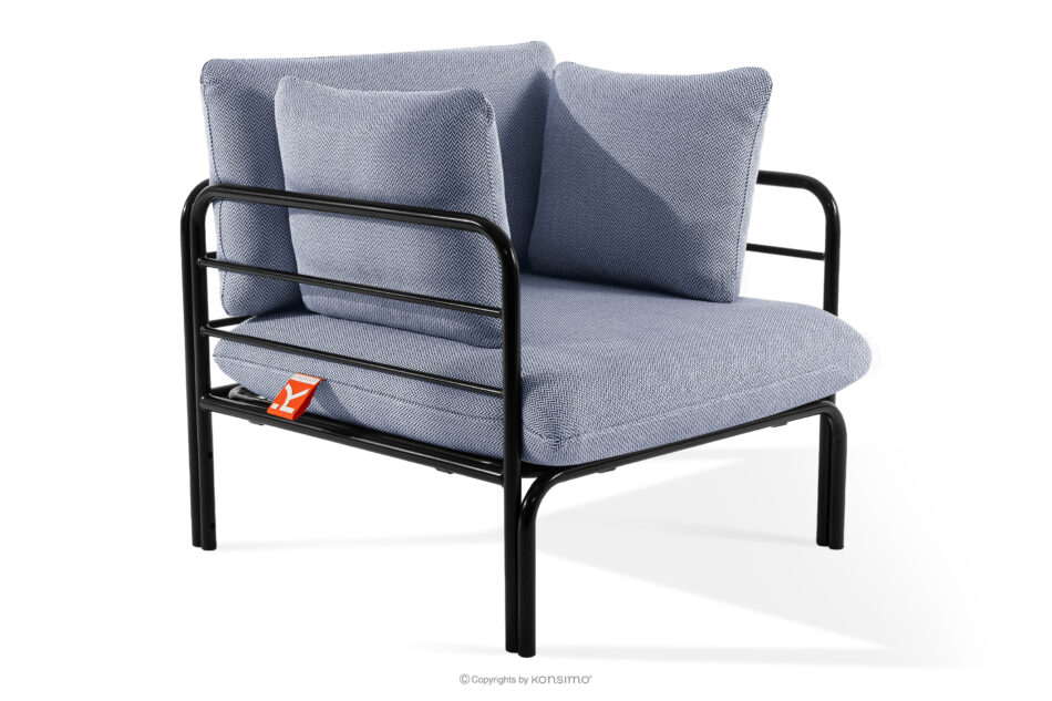 RAMBE Zestaw mebli ogrodowych 2x fotel, sofa dwuosobowa, stolik antracytowy/granatowy/biały antracytowy/granatowy/biały - zdjęcie 6