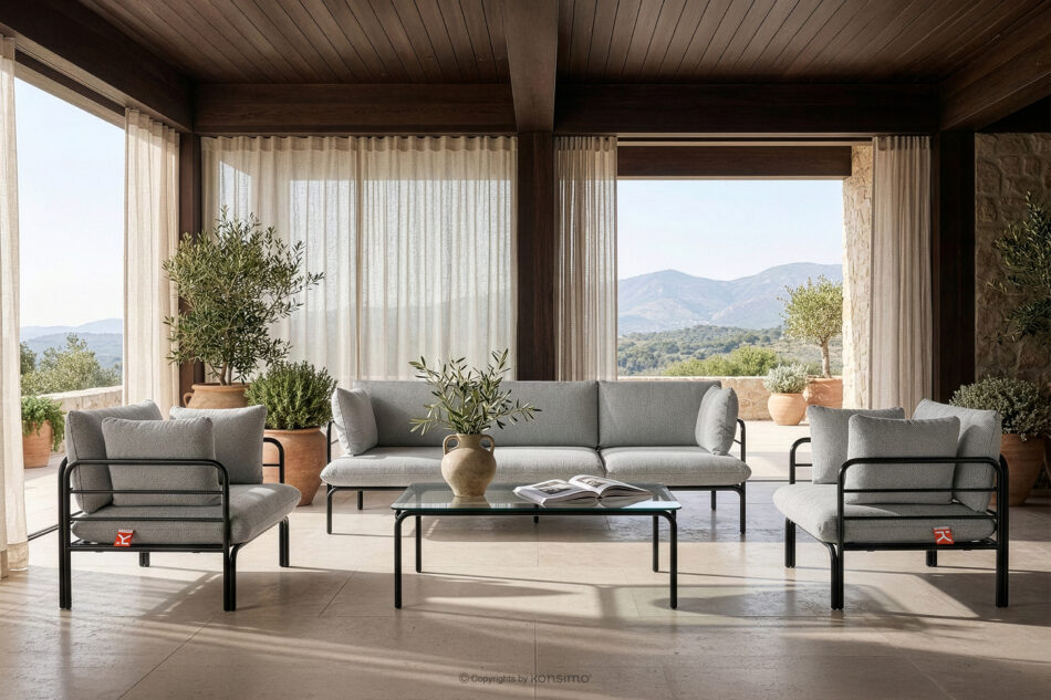 RAMBE Zestaw mebli ogrodowych 2x fotel, sofa trzyosobowa, stolik antracytowy/ciemny szary/biały antracytowy/ciemny szary/biały - zdjęcie 18