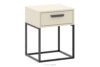 RECTUS Kremowy stolik nocny z szufladą kremowy/czarny - zdjęcie 1