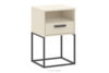 RECTUS Mały stolik nocny z szufladą kremowy kremowy/czarny - zdjęcie 1