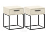RECTUS Kremowy stolik nocny z szufladą 2szt kremowy/czarny - zdjęcie 1