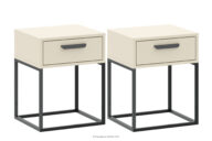 Kremowy stolik nocny z szufladą 2szt