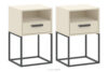 RECTUS Mały stolik nocny z szufladą kremowy 2szt kremowy/czarny - zdjęcie 1