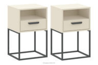 Mały stolik nocny z szufladą kremowy 2szt