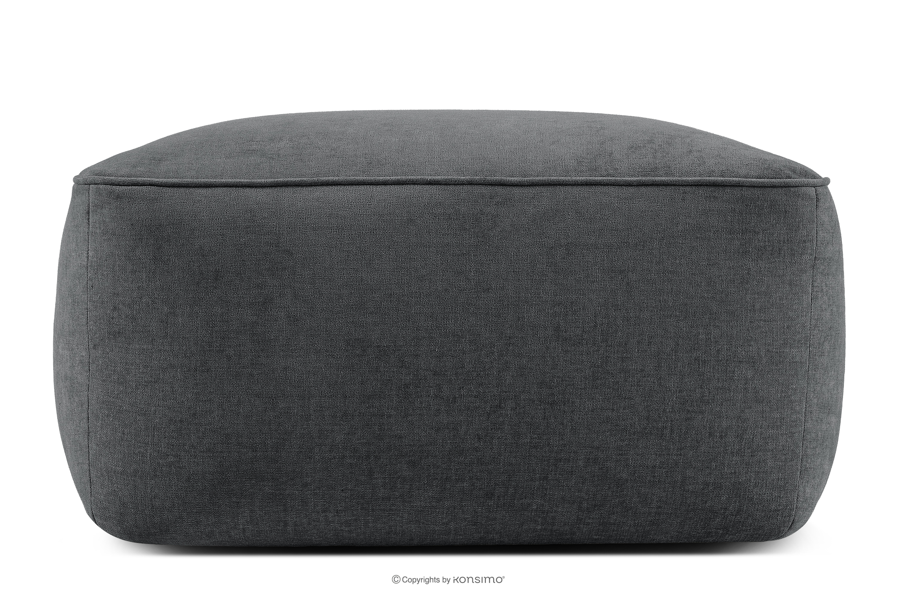 Miękka pufa w tkaninie plecionej antracytowy