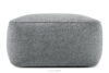 Miękka pufa w tkaninie plecionej szary