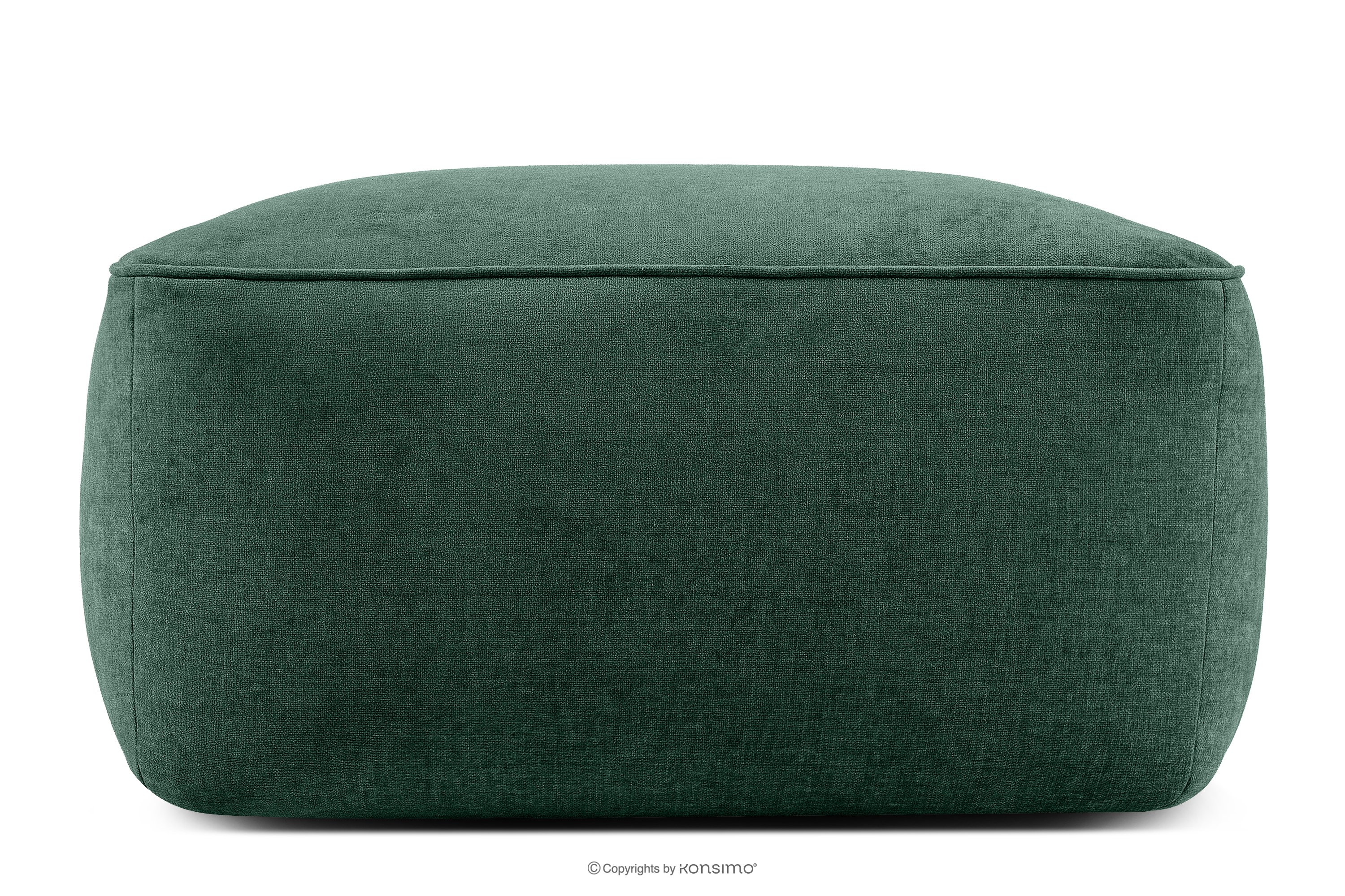Miękka pufa w tkaninie plecionej ciemny zielony