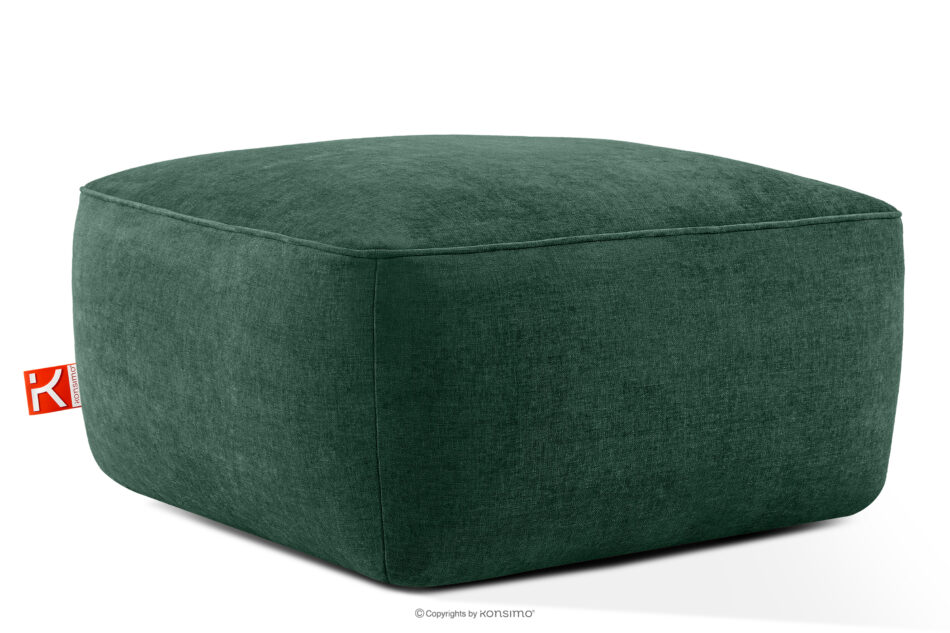 FUBBO Miękka pufa w tkaninie plecionej ciemny zielony ciemny zielony - zdjęcie 2
