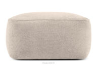 Miękka pufa w tkaninie plecionej kremowy