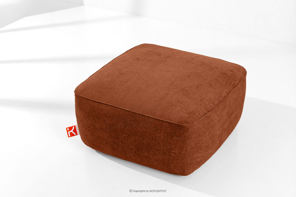 FUBBO Miękka pufa w tkaninie plecionej rudy rudy - zdjęcie 1