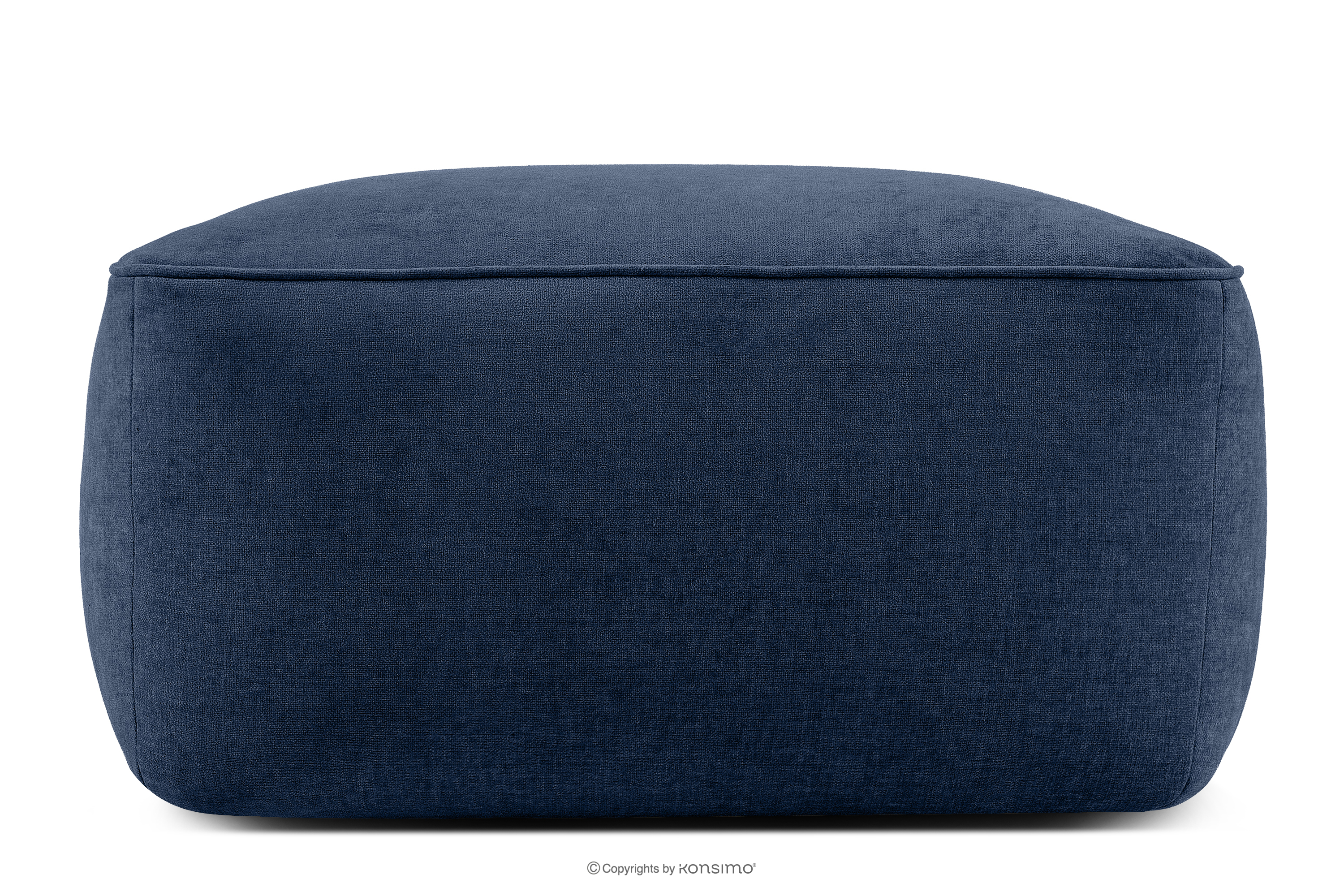 Miękka pufa w tkaninie plecionej granatowy