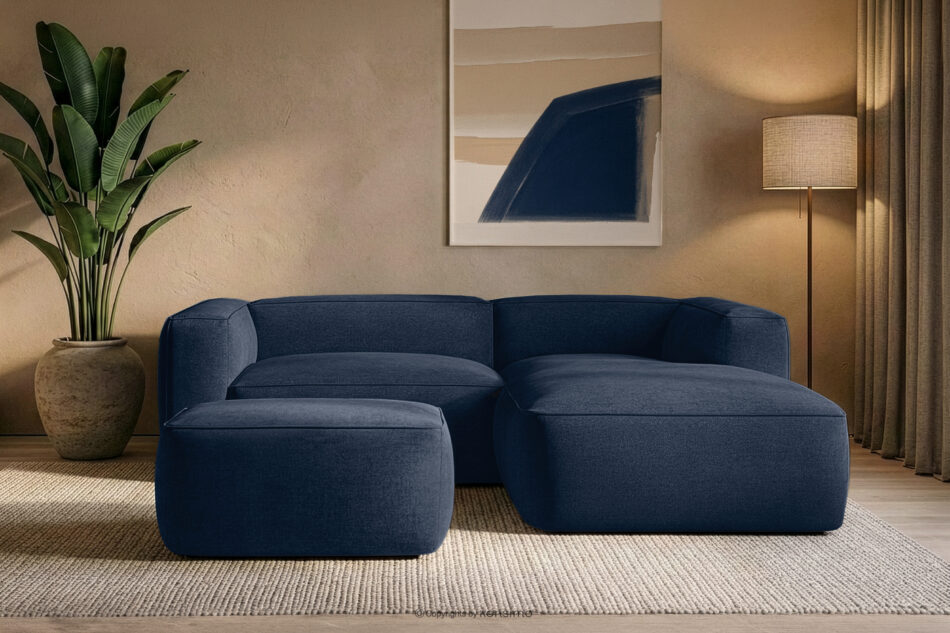 FUBBO Miękka pufa w tkaninie plecionej granatowy granatowy - zdjęcie 5