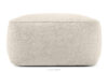 Miękka pufa w tkaninie plecionej ecru