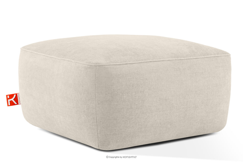 FUBBO Miękka pufa w tkaninie plecionej ecru ecru - zdjęcie 2