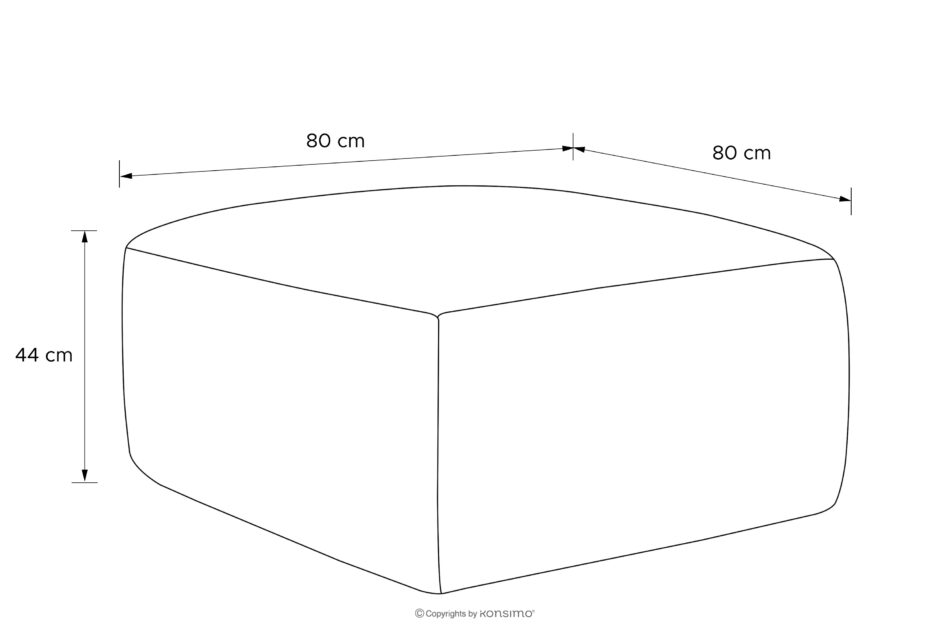 FUBBO Miękka pufa w tkaninie plecionej granatowy granatowy - zdjęcie 6