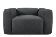 Miękki fotel w tkaninie plecionej antracytowy