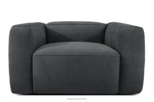 FUBBO, https://konsimo.pl/kolekcja/fubbo/ Miękki fotel w tkaninie plecionej antracytowy antracytowy - zdjęcie