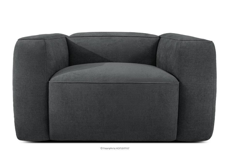 FUBBO Miękki fotel w tkaninie plecionej antracytowy antracytowy - zdjęcie 0