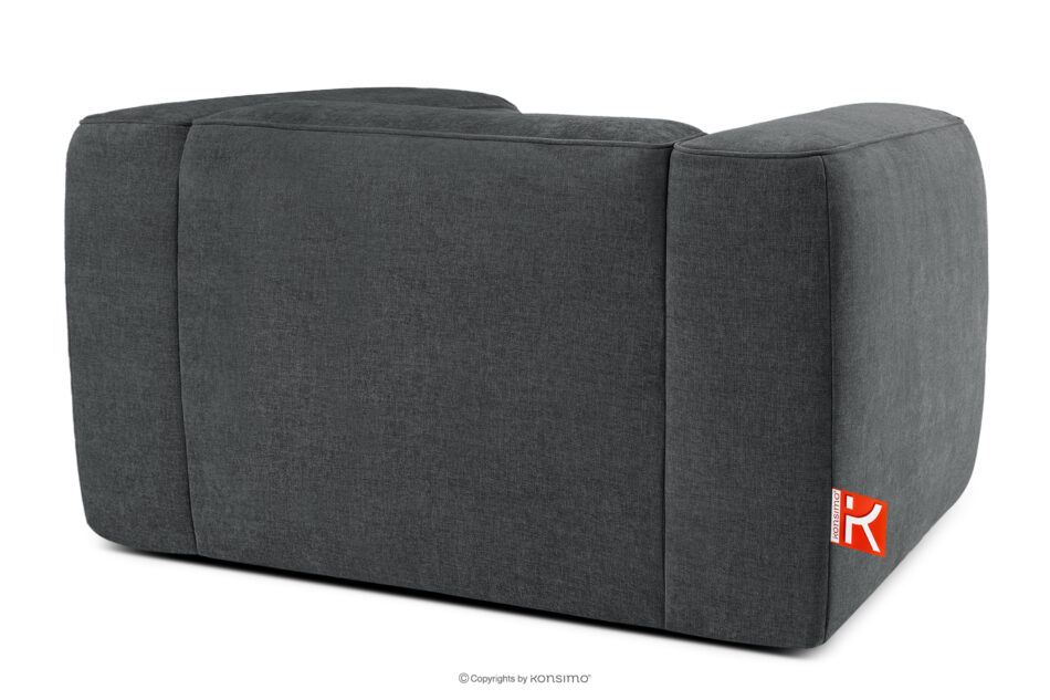 FUBBO Miękki fotel w tkaninie plecionej antracytowy antracytowy - zdjęcie 3