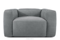 Miękki fotel w tkaninie plecionej szary