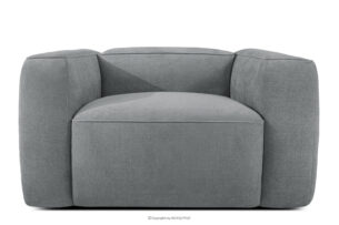 FUBBO, https://konsimo.pl/kolekcja/fubbo/ Miękki fotel w tkaninie plecionej szary szary - zdjęcie