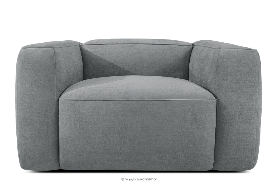 FUBBO Miękki fotel w tkaninie plecionej szary szary - zdjęcie 0